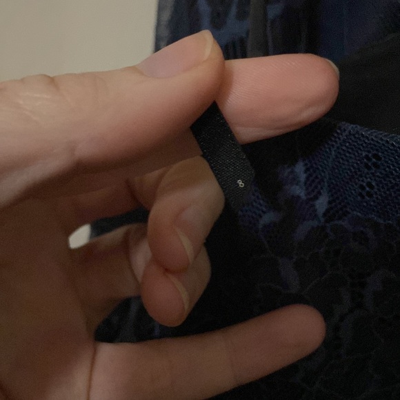 Free People NWOT RARE Gunmetal Lace Slip Dress Scallop Hem Cocktail Party Sm 8 - Picture 8 of 8